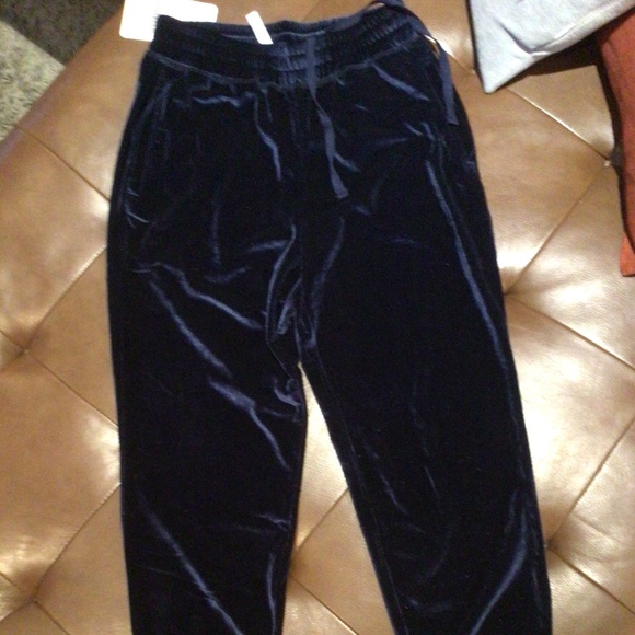 Navy velour track pants, NWT, XS - Picture 1 of 4